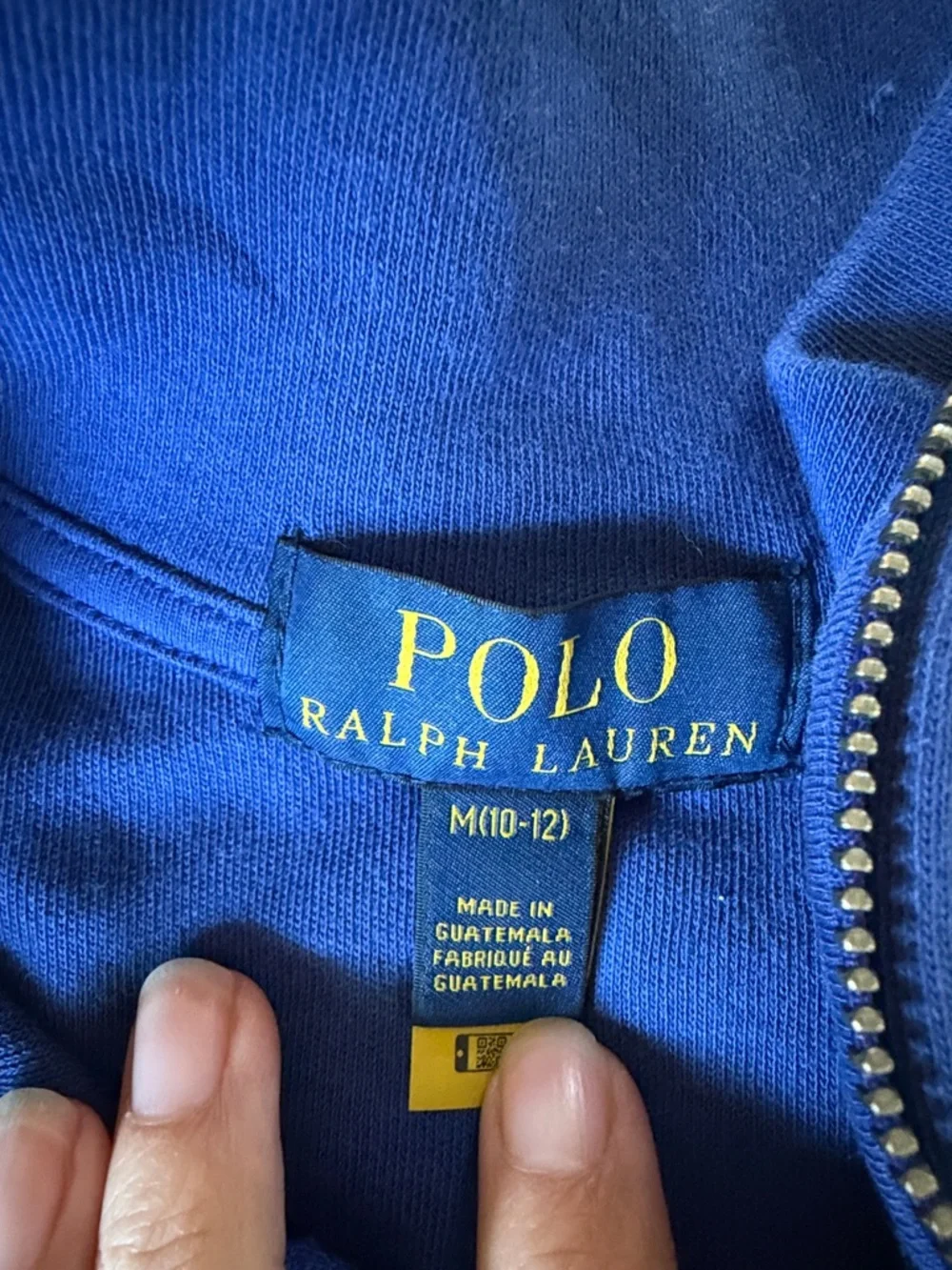 Ralph Lauren Royal Blue Quarter-Zip Pullover Hoodie for Kids